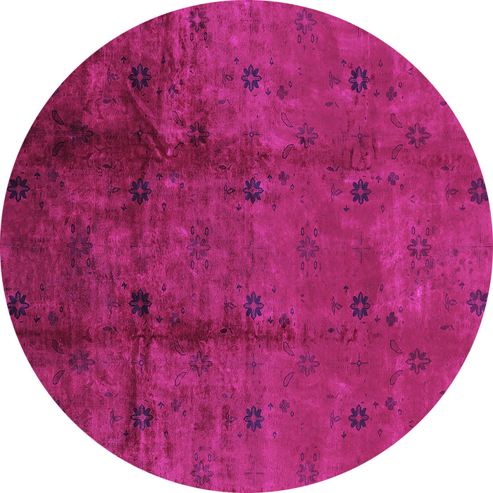 Round Oriental Purple Industrial Rug, urb805pur