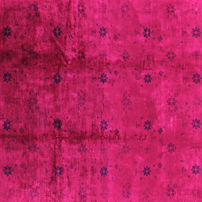 Square Machine Washable Oriental Pink Industrial Rug, wshurb805pnk