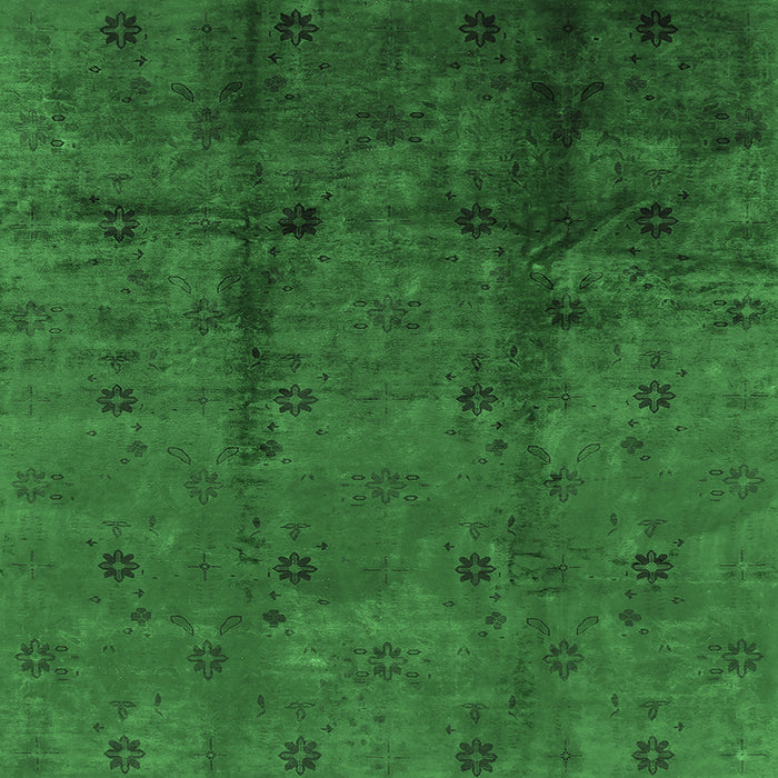 Square Machine Washable Oriental Emerald Green Industrial Area Rugs, wshurb805emgrn
