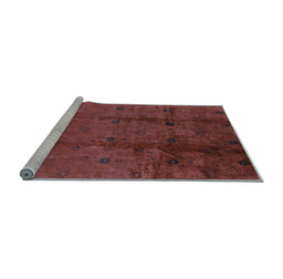 Sideview of Machine Washable Oriental Light Blue Industrial Rug, wshurb805lblu