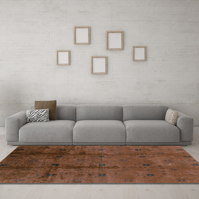 Machine Washable Oriental Turquoise Industrial Area Rugs in a Living Room,, wshurb805turq