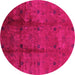 Round Oriental Pink Industrial Rug, urb805pnk