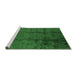 Sideview of Machine Washable Oriental Emerald Green Industrial Area Rugs, wshurb805emgrn