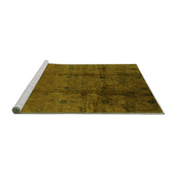 Sideview of Machine Washable Oriental Green Industrial Area Rugs, wshurb805grn