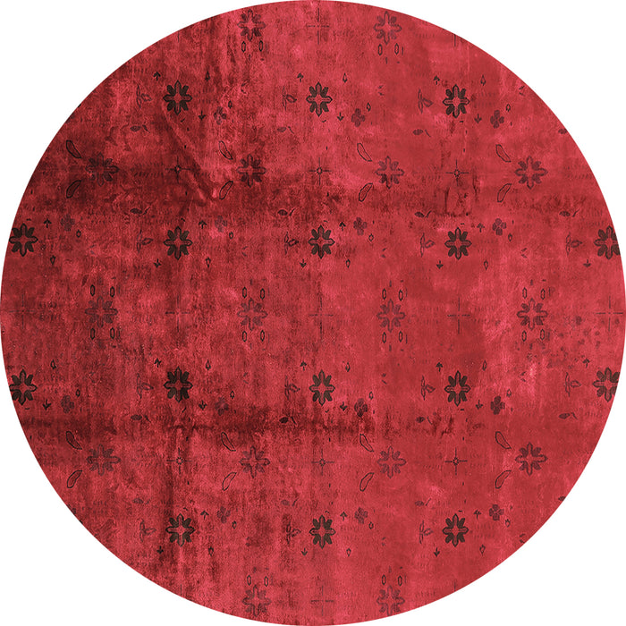 Round Oriental Brown Industrial Rug, urb805brn