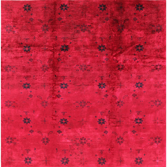 Square Mid-Century Modern Raspberry Purple Oriental Rug, urb805