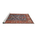 Sideview of Machine Washable Industrial Modern Fire Brick Red Rug, wshurb806
