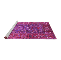 Sideview of Machine Washable Oriental Pink Industrial Rug, wshurb806pnk