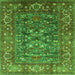 Square Oriental Green Industrial Rug, urb806grn