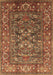 Machine Washable Oriental Brown Industrial Rug, wshurb806brn