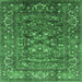 Square Oriental Emerald Green Industrial Rug, urb806emgrn