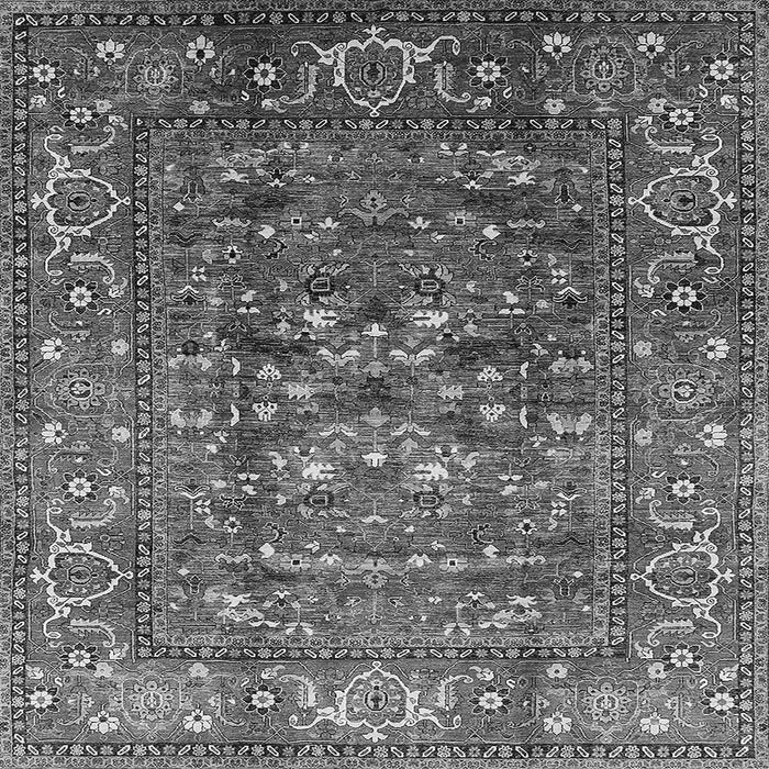 Square Oriental Gray Industrial Rug, urb806gry