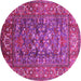 Round Oriental Pink Industrial Rug, urb806pnk