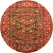 Round Oriental Orange Industrial Rug, urb806org