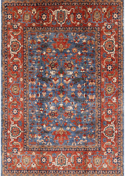 Mid-Century Modern Fire Brick Red Oriental Rug, urb806