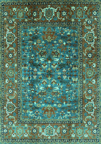 Oriental Turquoise Industrial Rug, urb806turq