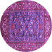 Round Oriental Purple Industrial Rug, urb806pur