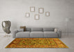 Machine Washable Oriental Yellow Industrial Rug in a Living Room, wshurb806yw