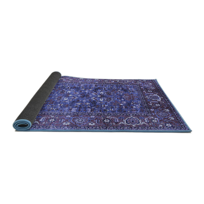 Sideview of Oriental Blue Industrial Rug, urb806blu