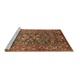 Sideview of Machine Washable Oriental Brown Industrial Rug, wshurb806brn