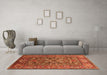 Machine Washable Oriental Orange Industrial Area Rugs in a Living Room, wshurb806org