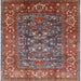 Square Mid-Century Modern Fire Brick Red Oriental Rug, urb806