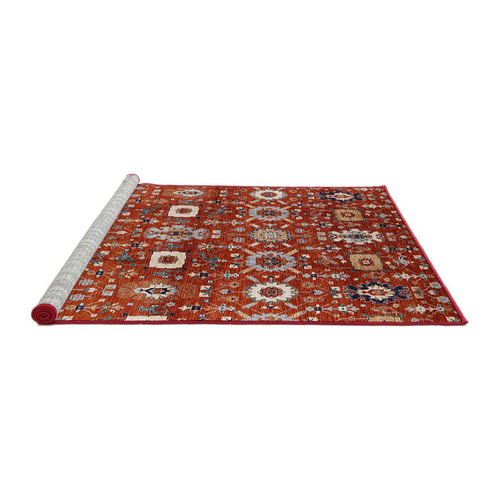 Sideview of Machine Washable Industrial Modern Light Copper Gold Rug, wshurb807