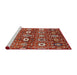 Sideview of Machine Washable Industrial Modern Light Copper Gold Rug, wshurb807