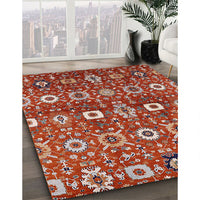 Mid-Century Modern Light Copper Gold Oriental Rug, urb807