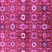 Square Machine Washable Oriental Pink Industrial Rug, wshurb807pnk