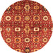 Round Oriental Orange Industrial Rug, urb807org