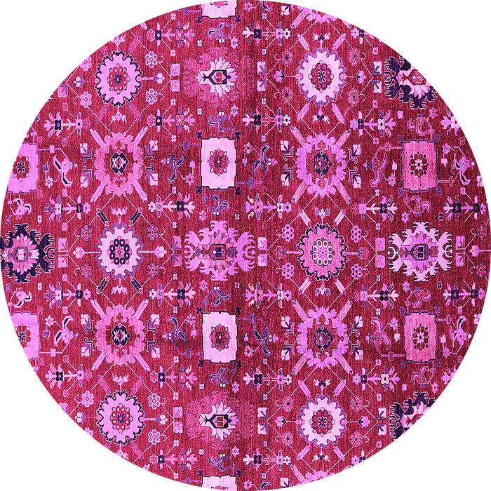 Round Oriental Pink Industrial Rug, urb807pnk