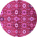 Round Oriental Pink Industrial Rug, urb807pnk