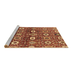 Sideview of Machine Washable Oriental Brown Industrial Rug, wshurb807brn