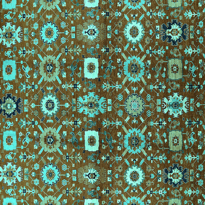Square Oriental Turquoise Industrial Rug, urb807turq