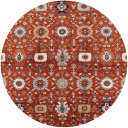 Round Machine Washable Industrial Modern Light Copper Gold Rug, wshurb807