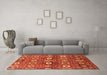 Machine Washable Oriental Orange Industrial Area Rugs in a Living Room, wshurb807org
