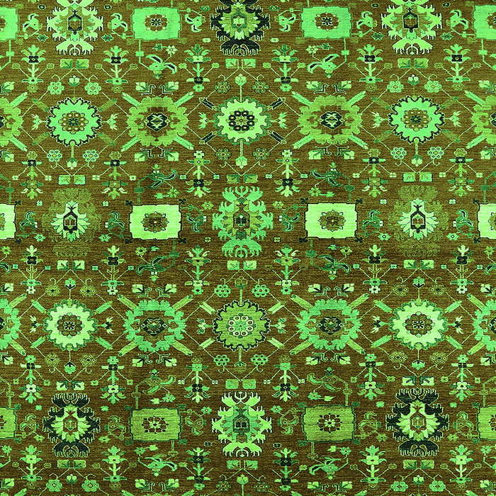 Square Oriental Green Industrial Rug, urb807grn