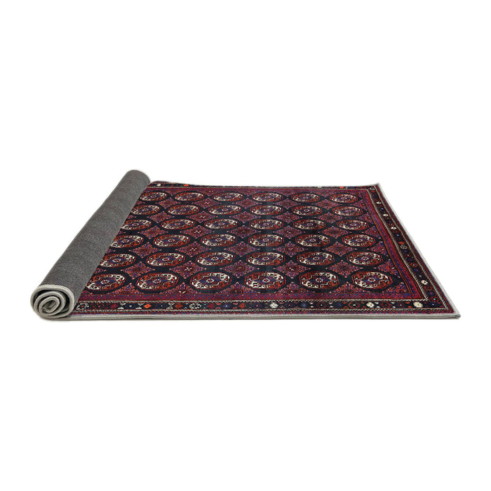 Sideview of Mid-Century Modern Deep Red Oriental Rug, urb808
