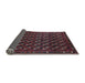 Sideview of Mid-Century Modern Deep Red Oriental Rug, urb808