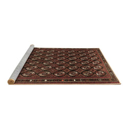 Sideview of Machine Washable Oriental Brown Industrial Rug, wshurb808brn