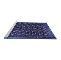 Sideview of Machine Washable Oriental Blue Industrial Rug, wshurb808blu