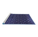 Sideview of Machine Washable Oriental Blue Industrial Rug, wshurb808blu