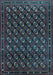 Machine Washable Oriental Light Blue Industrial Rug, wshurb808lblu