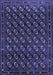 Machine Washable Oriental Blue Industrial Rug, wshurb808blu