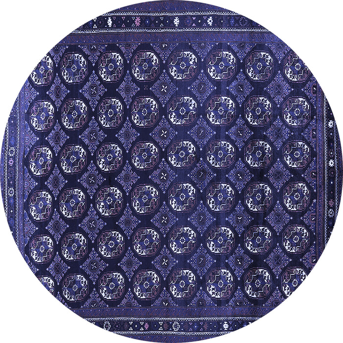 Round Oriental Blue Industrial Rug, urb808blu
