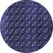 Round Oriental Blue Industrial Rug, urb808blu