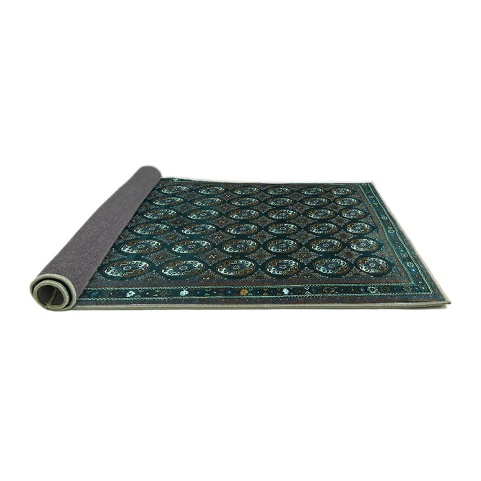 Sideview of Oriental Turquoise Industrial Rug, urb808turq