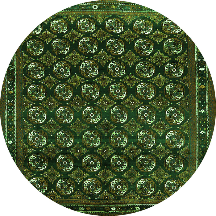 Round Oriental Green Industrial Rug, urb808grn