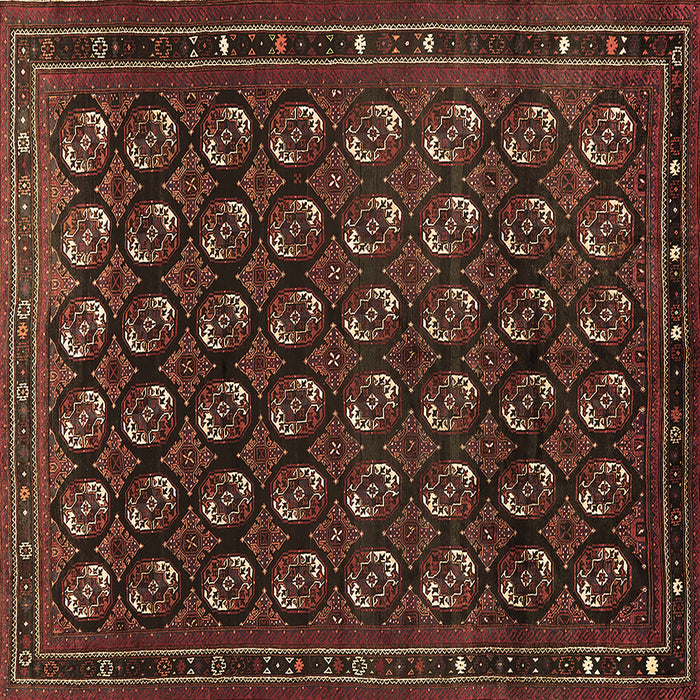 Square Oriental Brown Industrial Rug, urb808brn